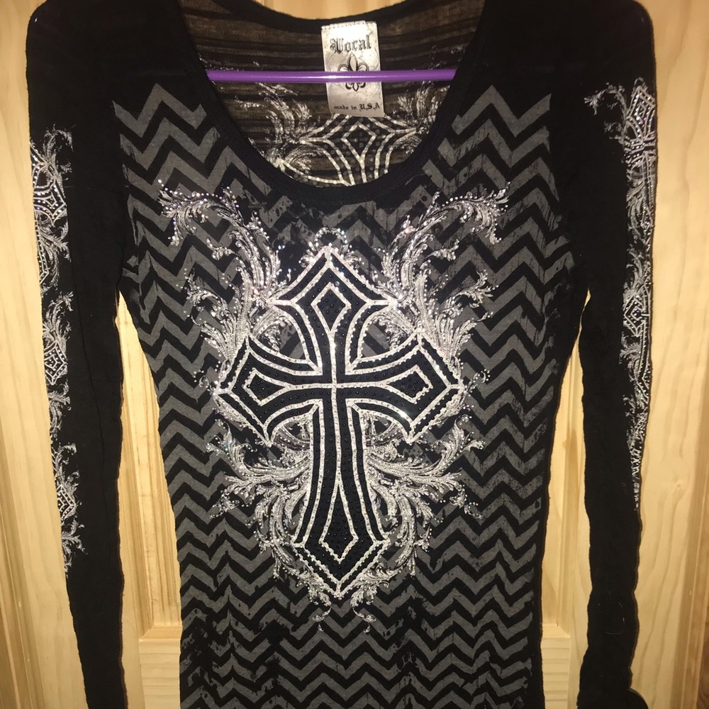 Long sleeve sheer top